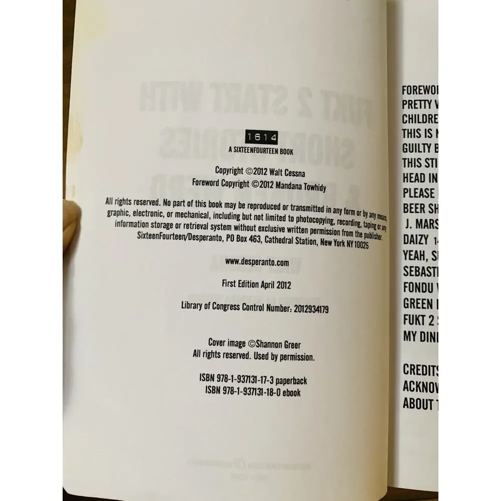 Fukt 2 Start With: Short Stories & Broken Werd: Walt Cessna 2012 Desperanto